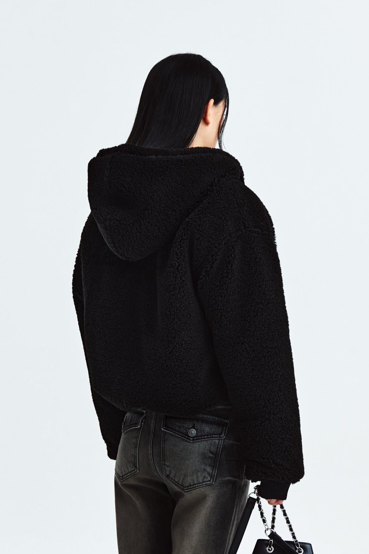 Matin Kim - Logo Point Fleece Hoody Jumper (Black) product image 10 | TRAB K-Fashion Australia