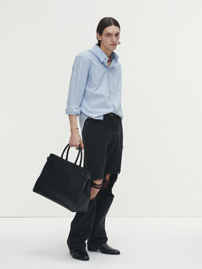 Tonywack - Cotton Lyocell Distressed Oxford Shirt (Sky Blue) product image 2 | TRAB K-Fashion Australia