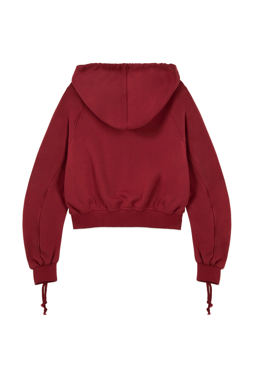 Matin Kim - Sleeve String Detail Hoody Zip Up (Red) product image 5 | TRAB K-Fashion Australia