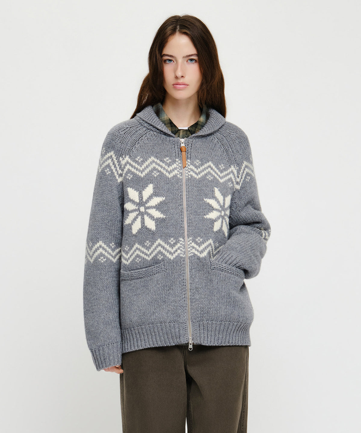 Marithe & Francois Girbaud - Nordic Cowichan Cardigan (Melange Gray) product image 1 | TRAB K-Fashion Australia