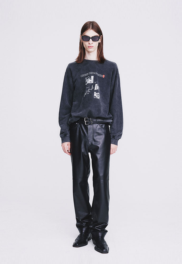 Tonywack - Crime Dept. Garment-Dyeing Sweatshirt (Faded Charcoal) product image 1 | TRAB K-Fashion Australia