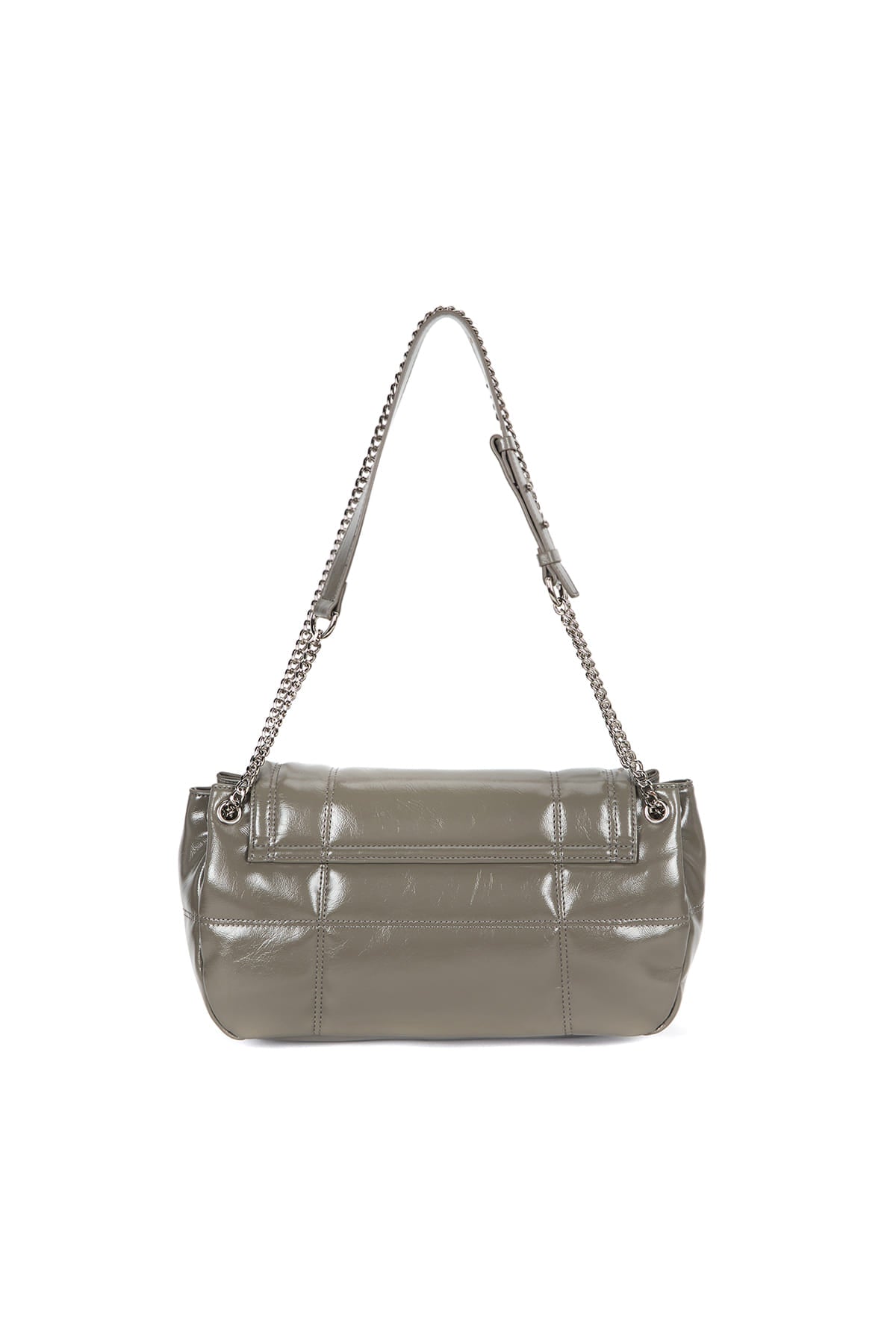 Matin Kim - Glossy Quilting Medium Chain Bag (Grey) product image 5 | TRAB K-Fashion Australia