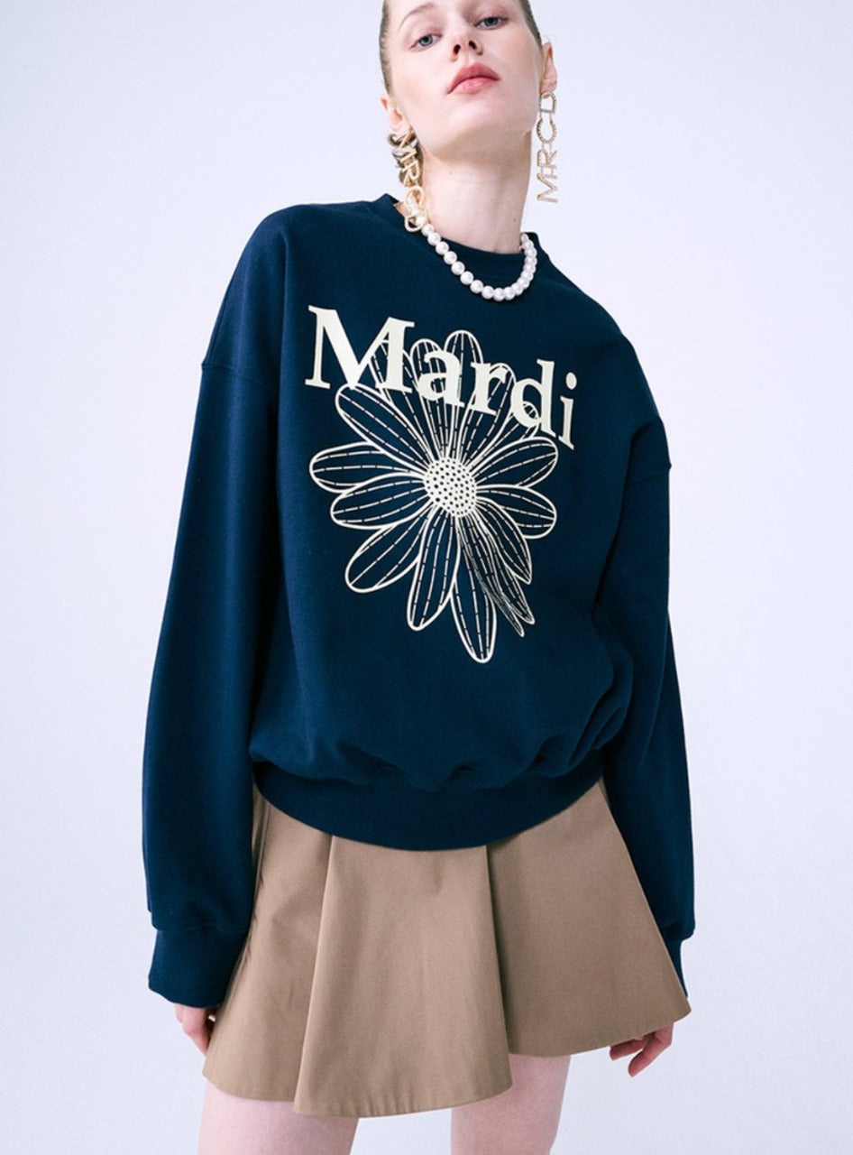 Mardi Mercredi - Sweatshirt Flowermardi (Navy Cream) product image 1 | TRAB K-Fashion Australia