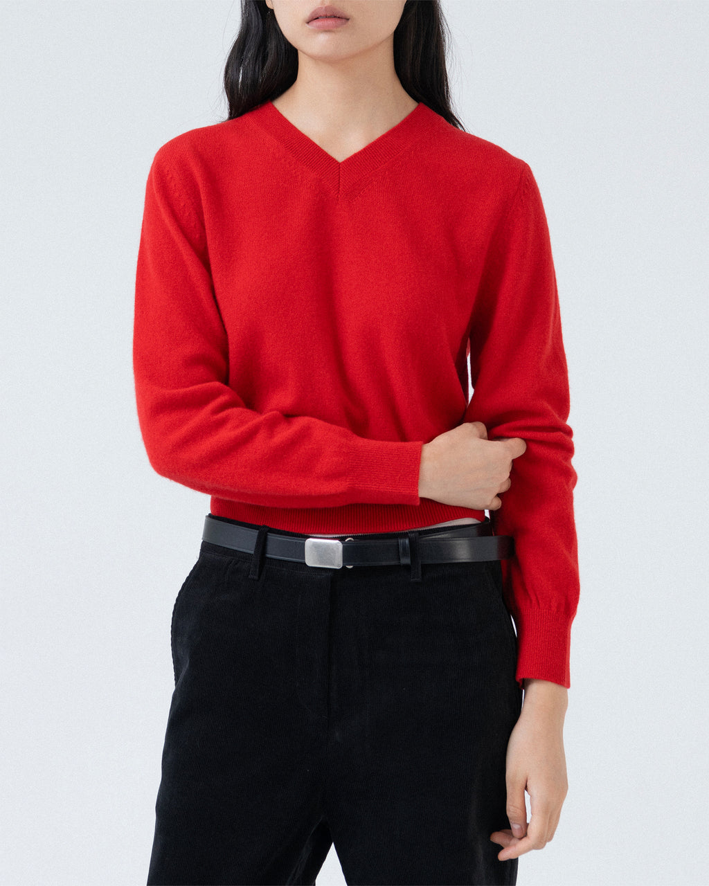 Brownyard - Extra Super Fine V Neck Knit (Red) product image 5 | TRAB K-Fashion Australia