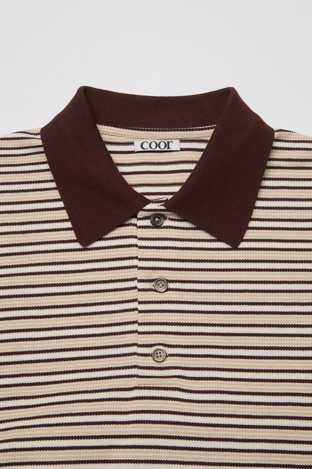 Coor - Multi-Pin Stripe Polo Shirt (Brown) product image 5 | TRAB K-Fashion Australia