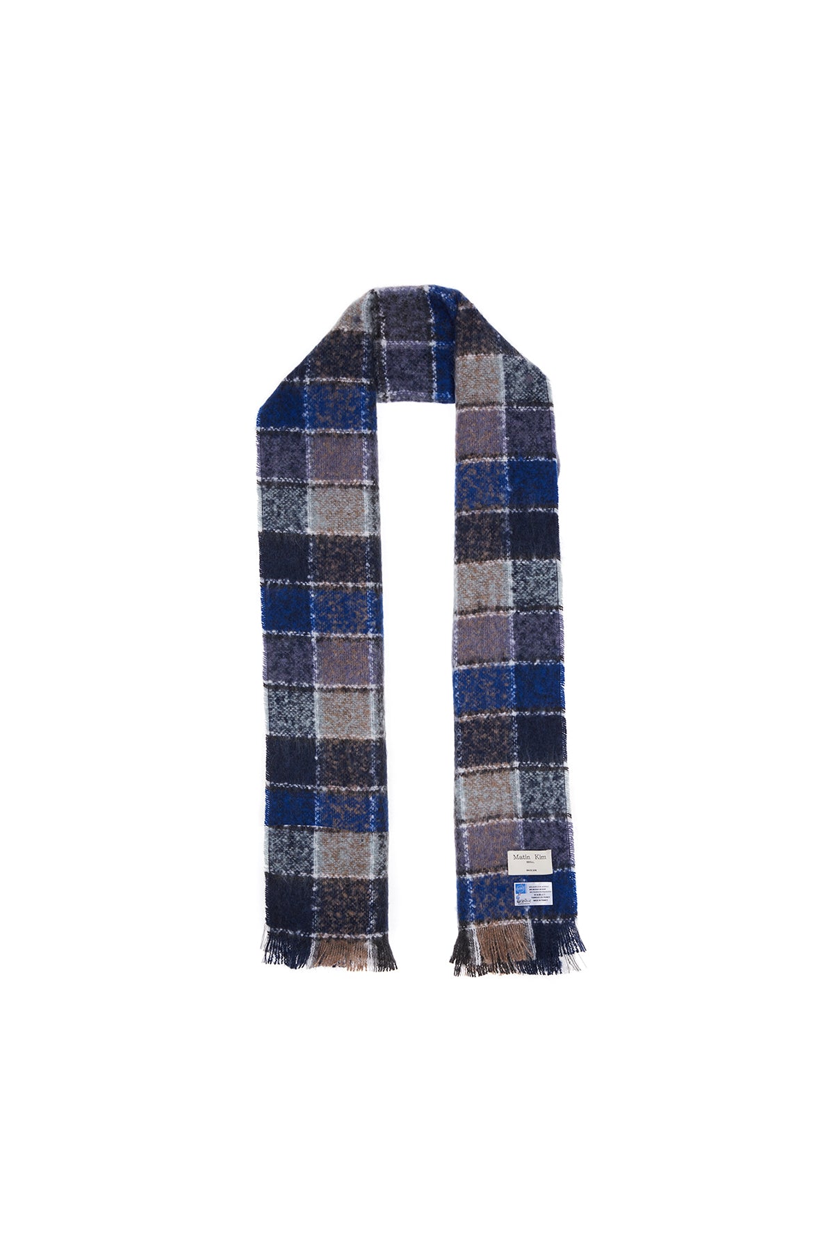 Matin Kim - Classic Wool Blended Big Check Muffler (Blue) product image 4 | TRAB K-Fashion Australia