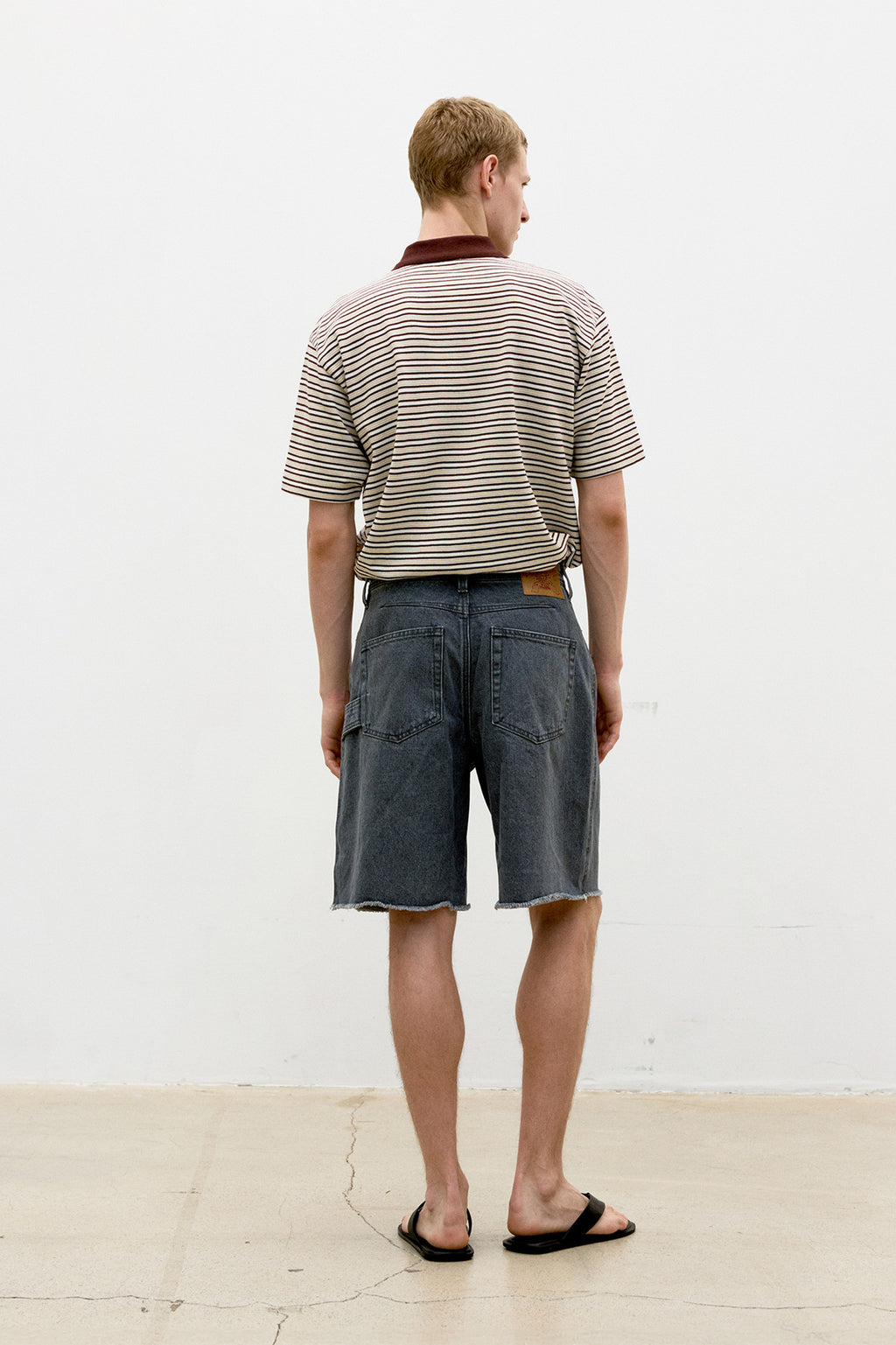 Coor - Multi-Pin Stripe Polo Shirt (Brown) product image 4 | TRAB K-Fashion Australia