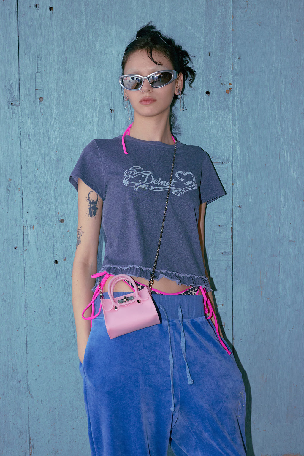 Deinet - Ruffle Washed T-Shirt (Navy) product image 8 | TRAB K-Fashion Australia