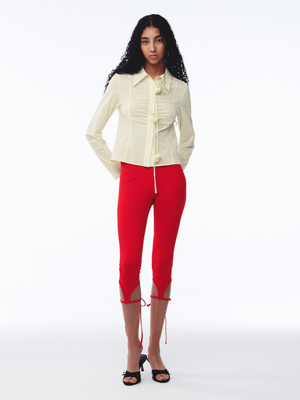 Kijun - Corsage Shirring Shirt (Butter) product image 2 | TRAB K-Fashion Australia