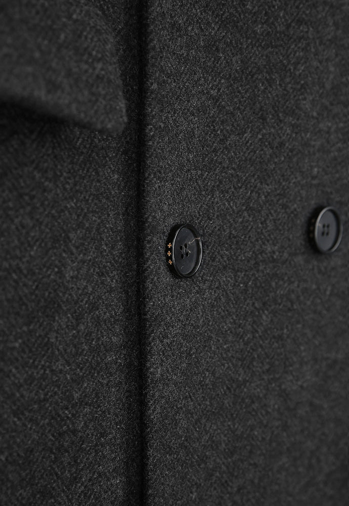 Tonywack - Herringbone Wool Double-Breasted Coat (Dark Herringbone) product image 10 | TRAB K-Fashion Australia