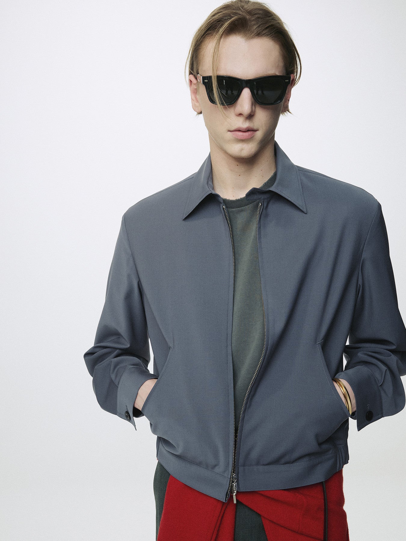Tonywack - Tropical Wool Blouson Jacket (Slate Grey) product image 3 | TRAB K-Fashion Australia