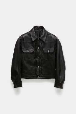 Coor - Goat Skin Pocket Trucket Jacket (Black) product image 1 | TRAB K-Fashion Australia