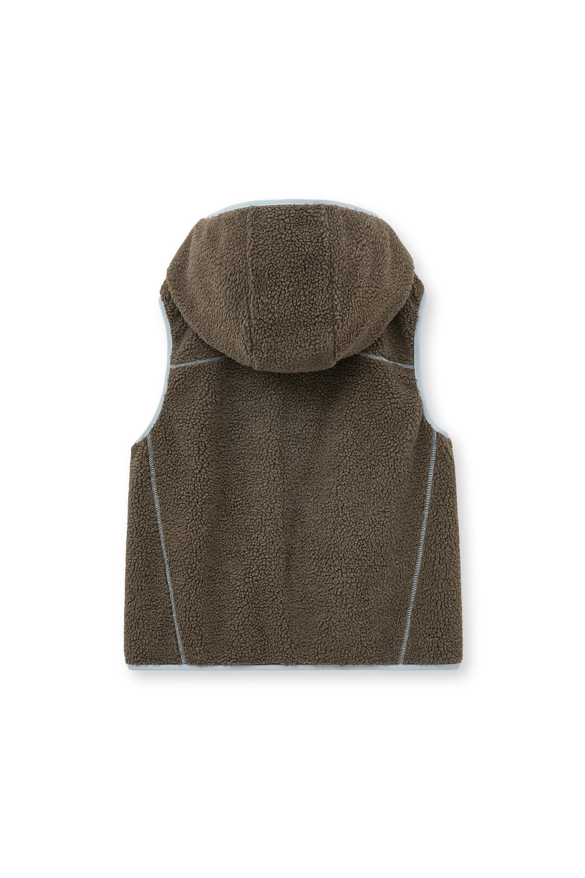 Matin Kim - Fleece Hoody Vest (Dark Brown) product image 3 | TRAB K-Fashion Australia
