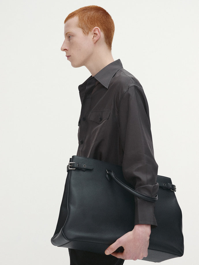 Tonywack - Silk Double Pocket Shirt (Olive Charcoal) product image 5 | TRAB K-Fashion Australia