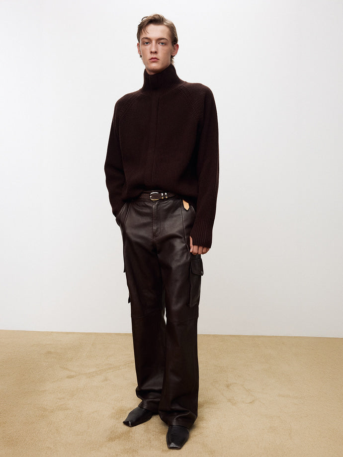 Tonywack - Super Fine Merino Wool Placket Zip-Up Knit (Dark Brown) product image 4 | TRAB K-Fashion Australia