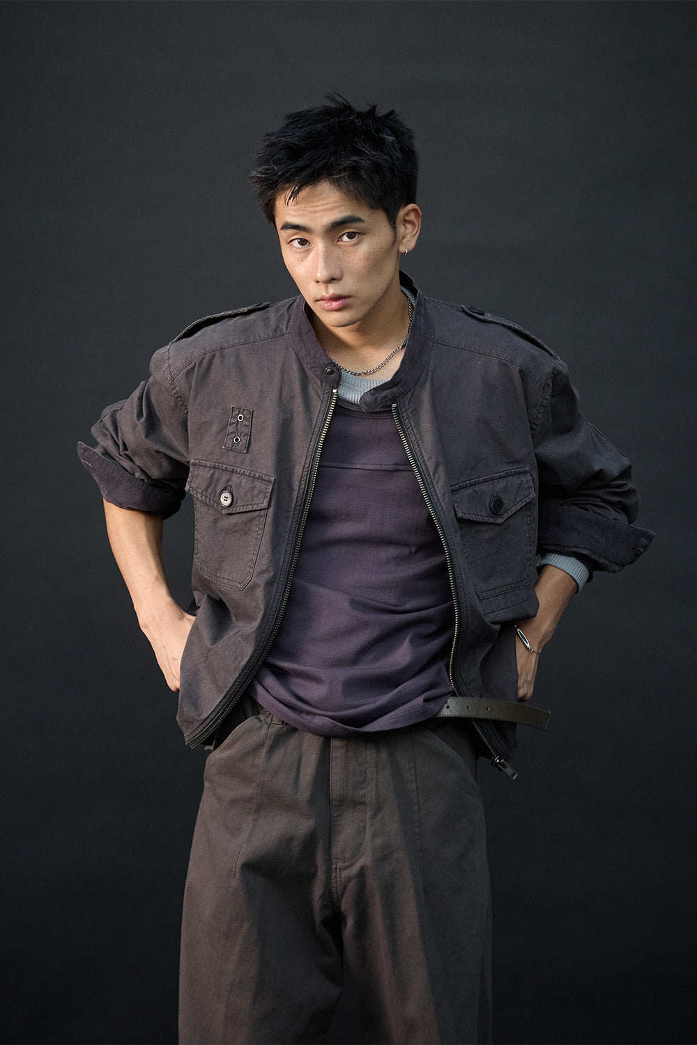 Hatchingroom - Police Jacket (Purple Charcoal) product image 12 | TRAB K-Fashion Australia