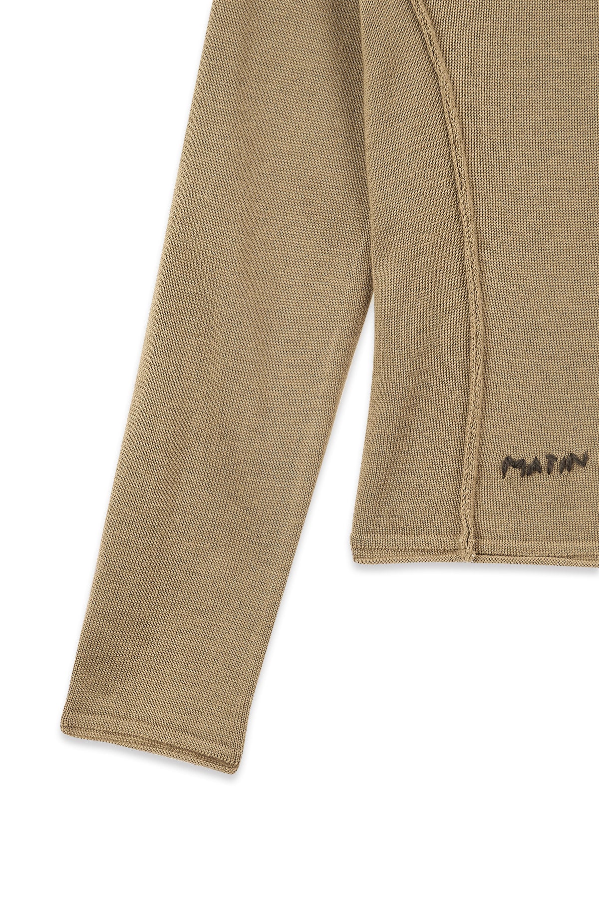 Matin Kim - Button Hoody Raglan Knit Top (Khaki) product image 4 | TRAB K-Fashion Australia