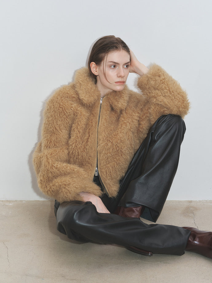 Tonywack - Cropped Fur Blouson (Royale Beige) product image 8 | TRAB K-Fashion Australia