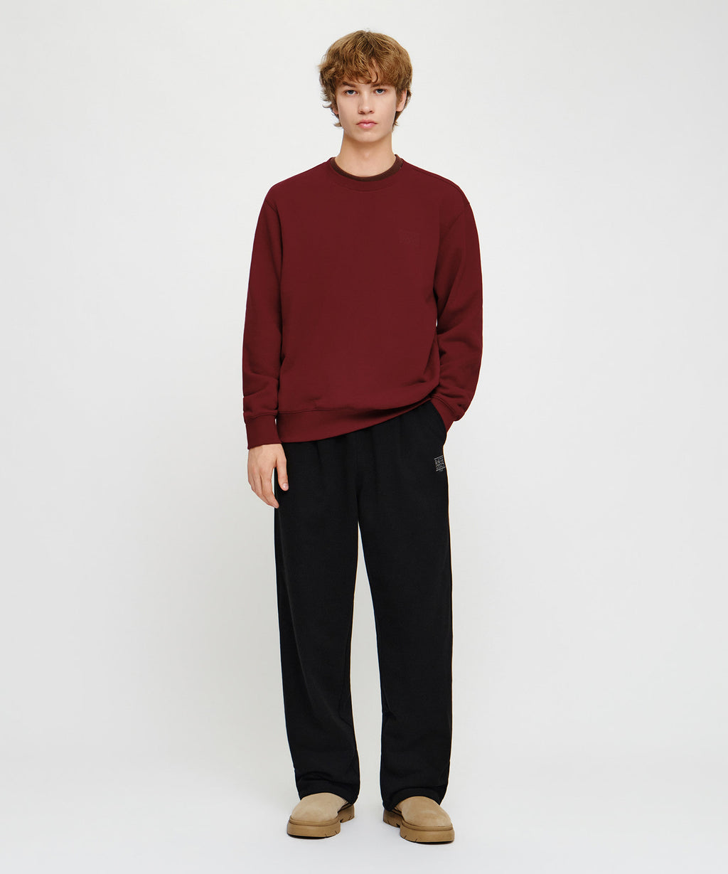 Marithe & Francois Girbaud - Small Classic Logo Oversized Sweatshirt (brushed) (Burgundy) product image 4 | TRAB K-Fashion Australia