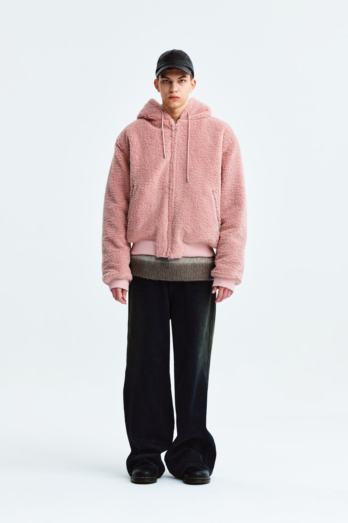 Matin Kim - Logo Point Fleece Hoody Jumper (Pink) product image 6 | TRAB K-Fashion Australia