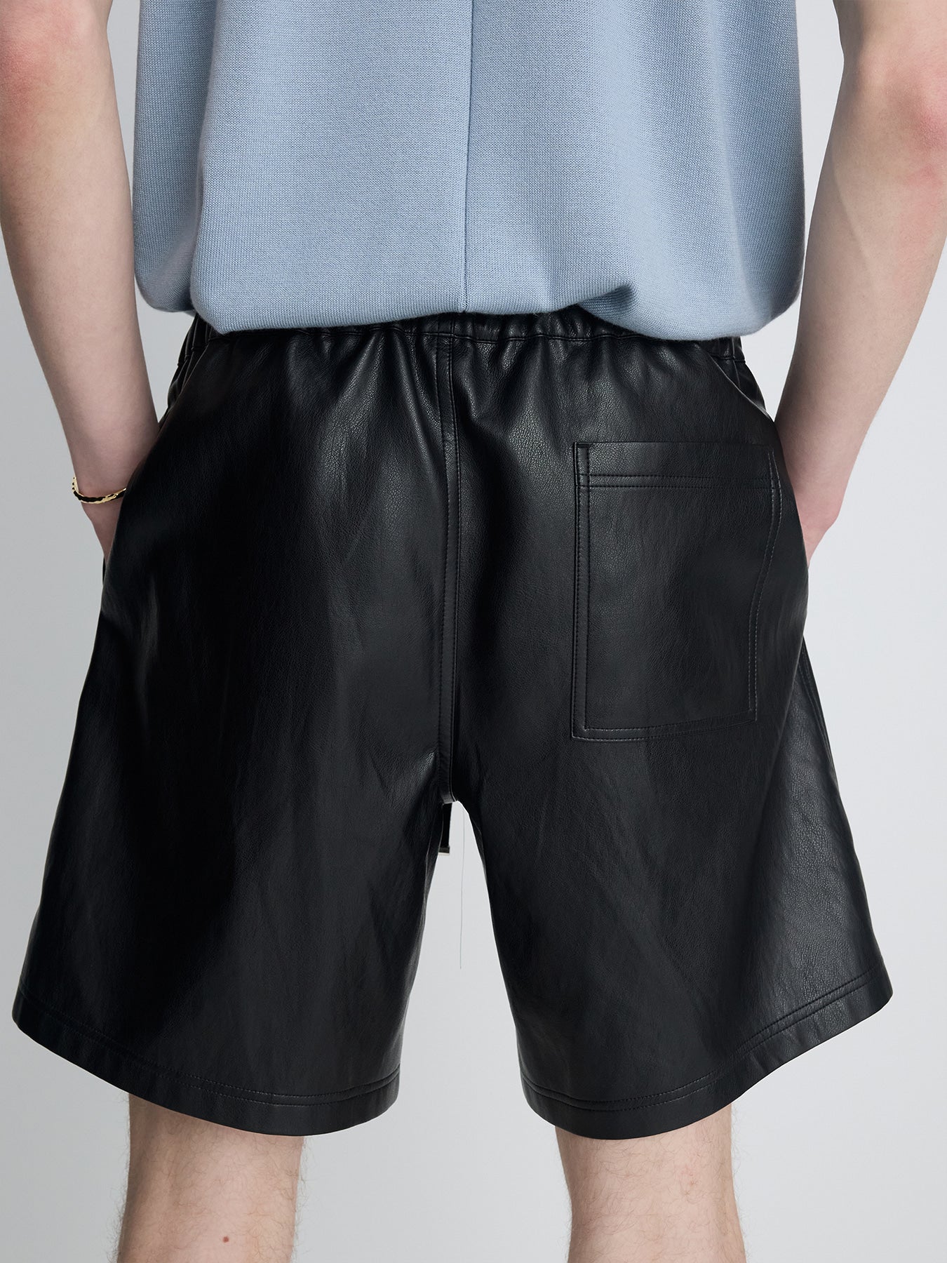 Tonywack - Faux Leather Lounge Shorts (Black) product image 8 | TRAB K-Fashion Australia