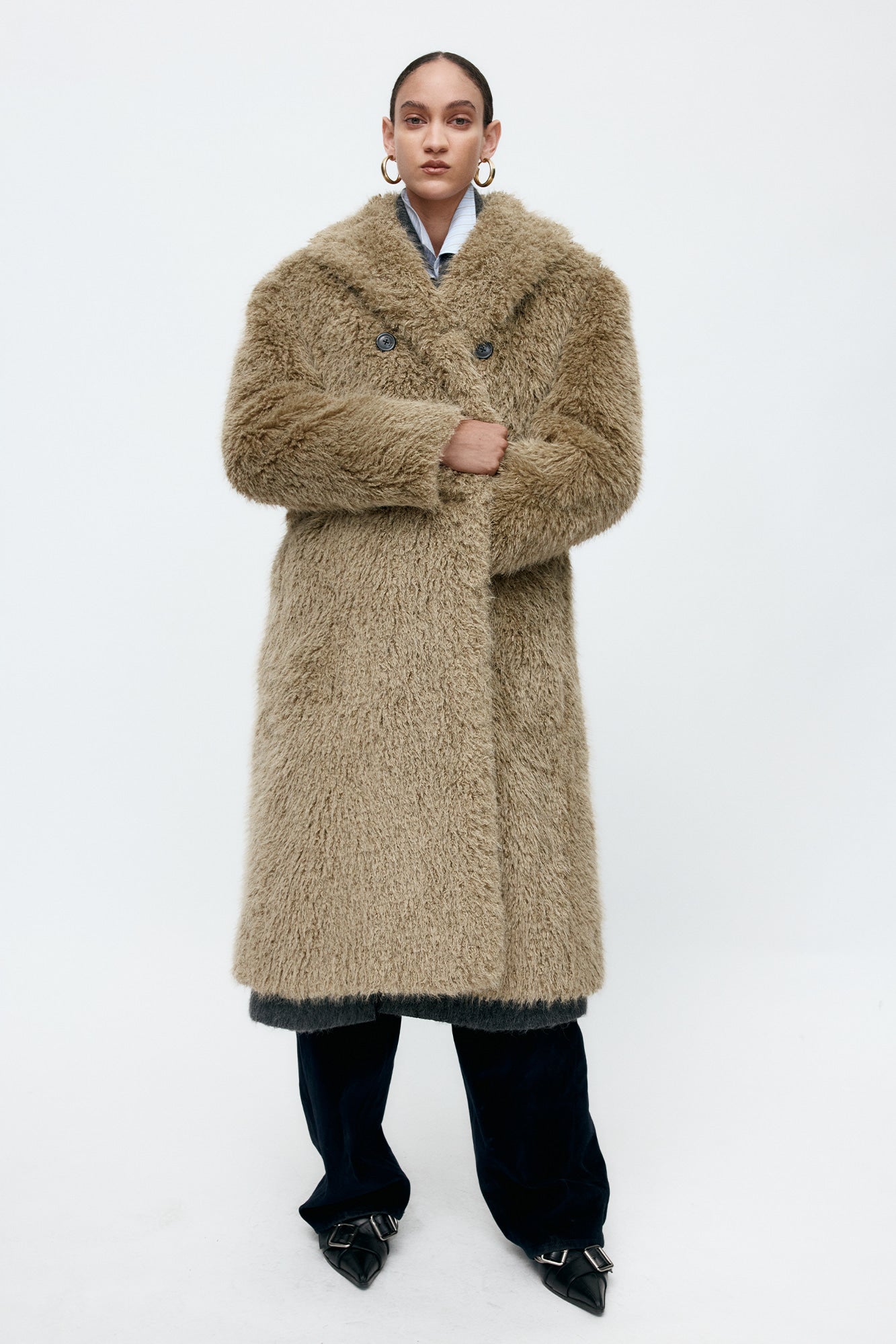 Andersson Bell - Fields Fur Buttons Coat (Khaki) product image 8 | TRAB K-Fashion Australia