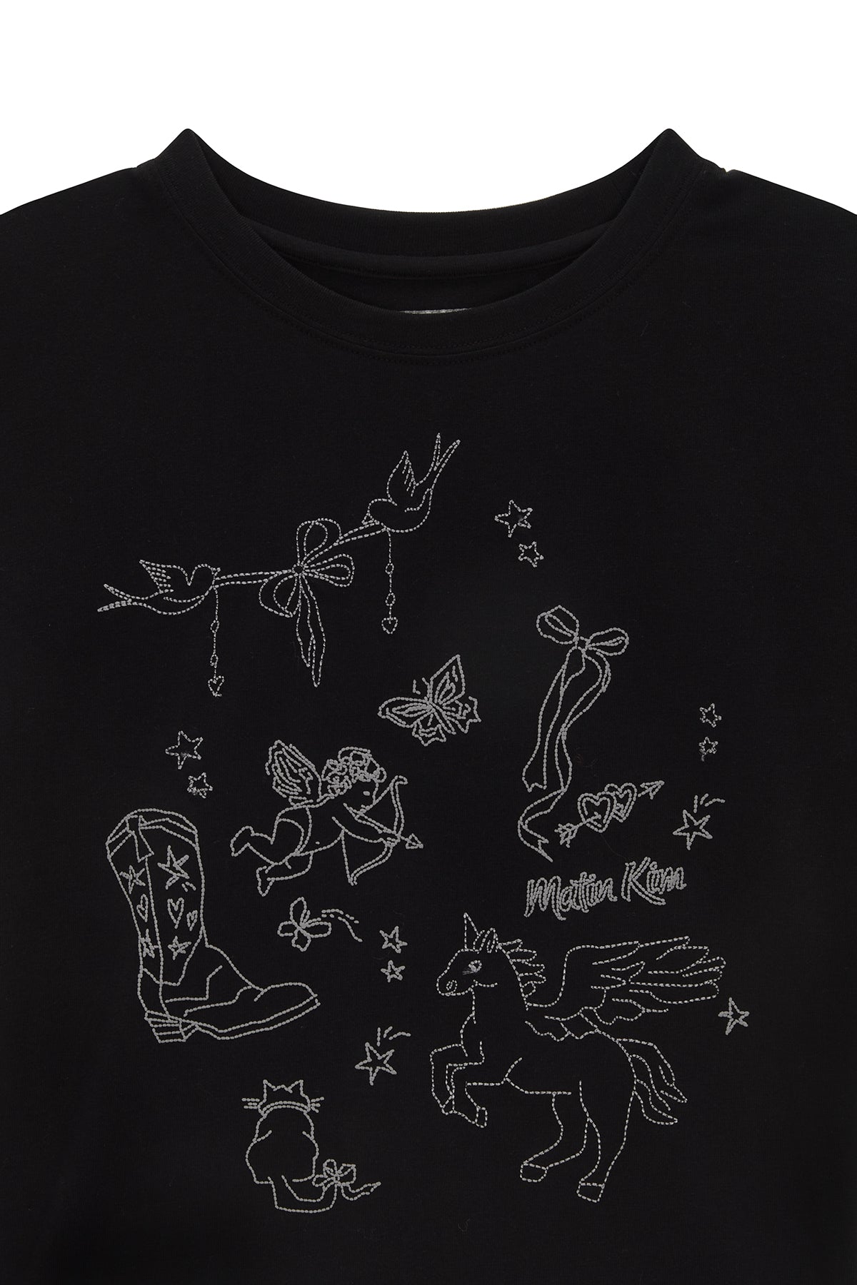 Matin Kim - Kitsch Printing Crop Top (Black) product image 3 | TRAB K-Fashion Australia