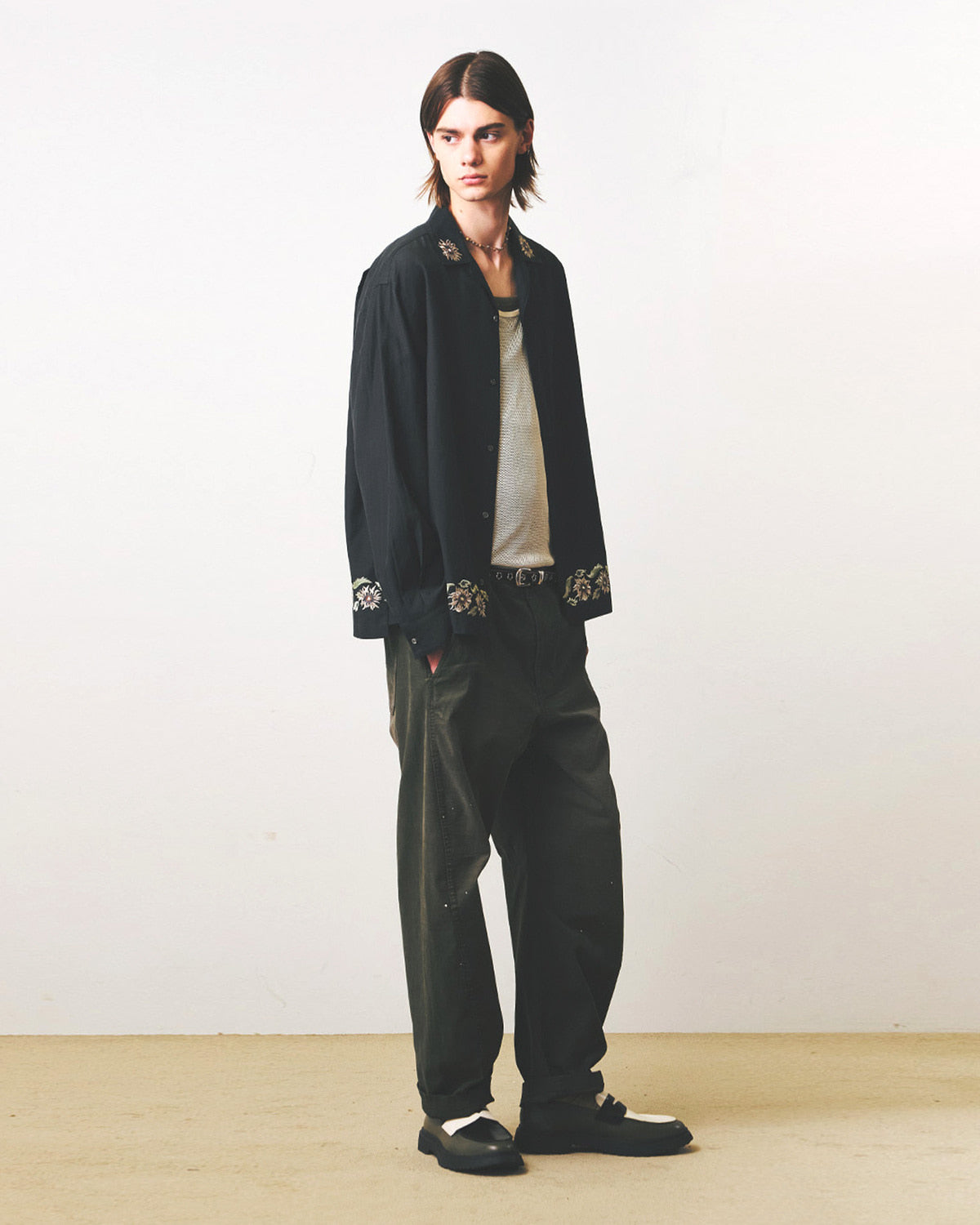 Eastlogue - Breezy Embroidered Shirts (Charcoal) product image 4 | TRAB K-Fashion Australia