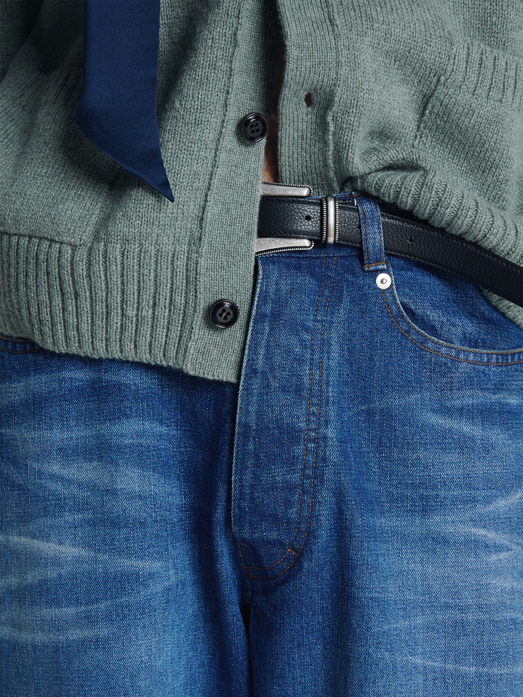 Tonywack - Shetland Wool Raw Cardigan (Sage Green) product image 7 | TRAB K-Fashion Australia