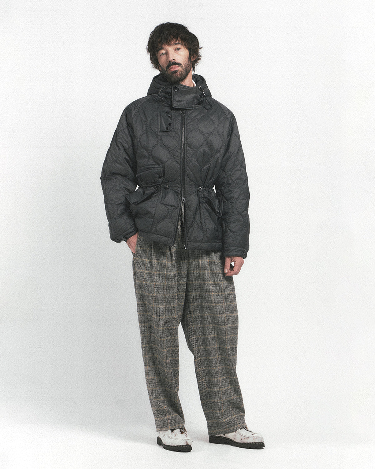 Eastlogue - Quilted Royal Navy Parka (Black Ripstop) product image 1 | TRAB K-Fashion Australia