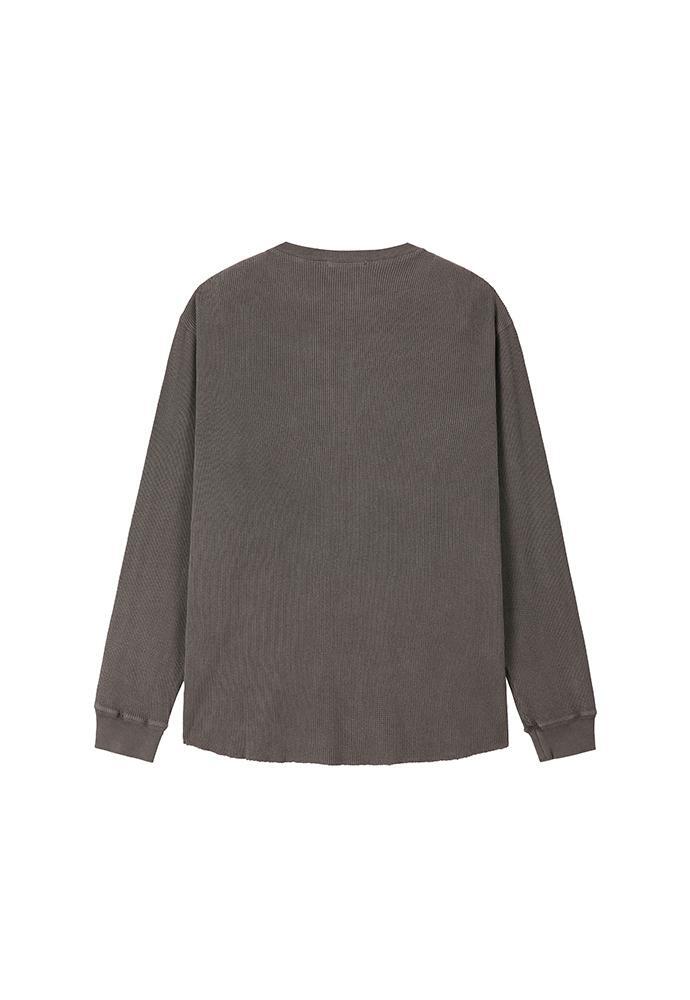 Art if acts - Garment Dyed Waffle Henley (Faded Charcoal) product image 7 | TRAB K-Fashion Australia