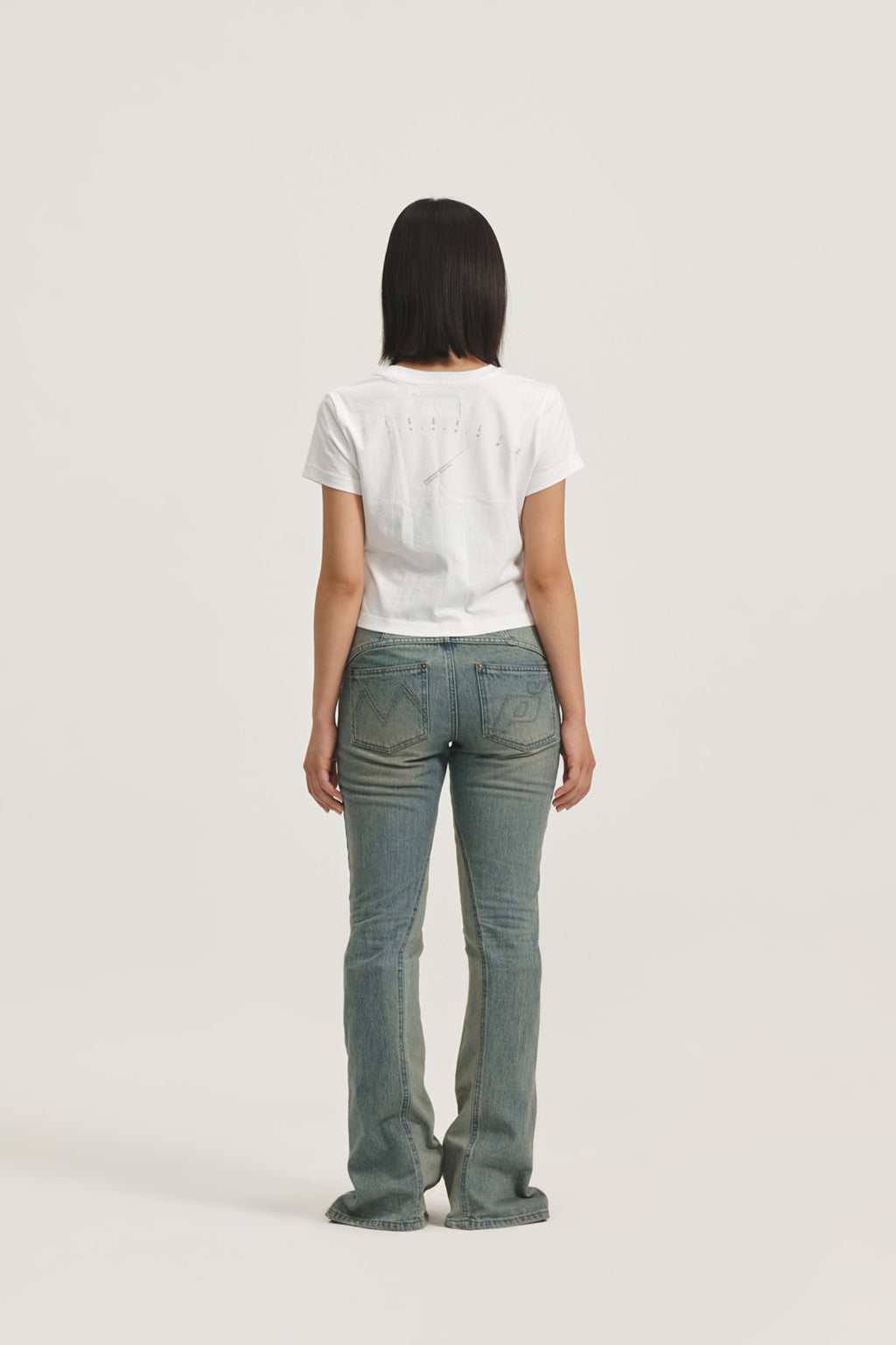 Matin Kim - Peaches Logo Graphic Crop Top (White) product image 11 | TRAB K-Fashion Australia