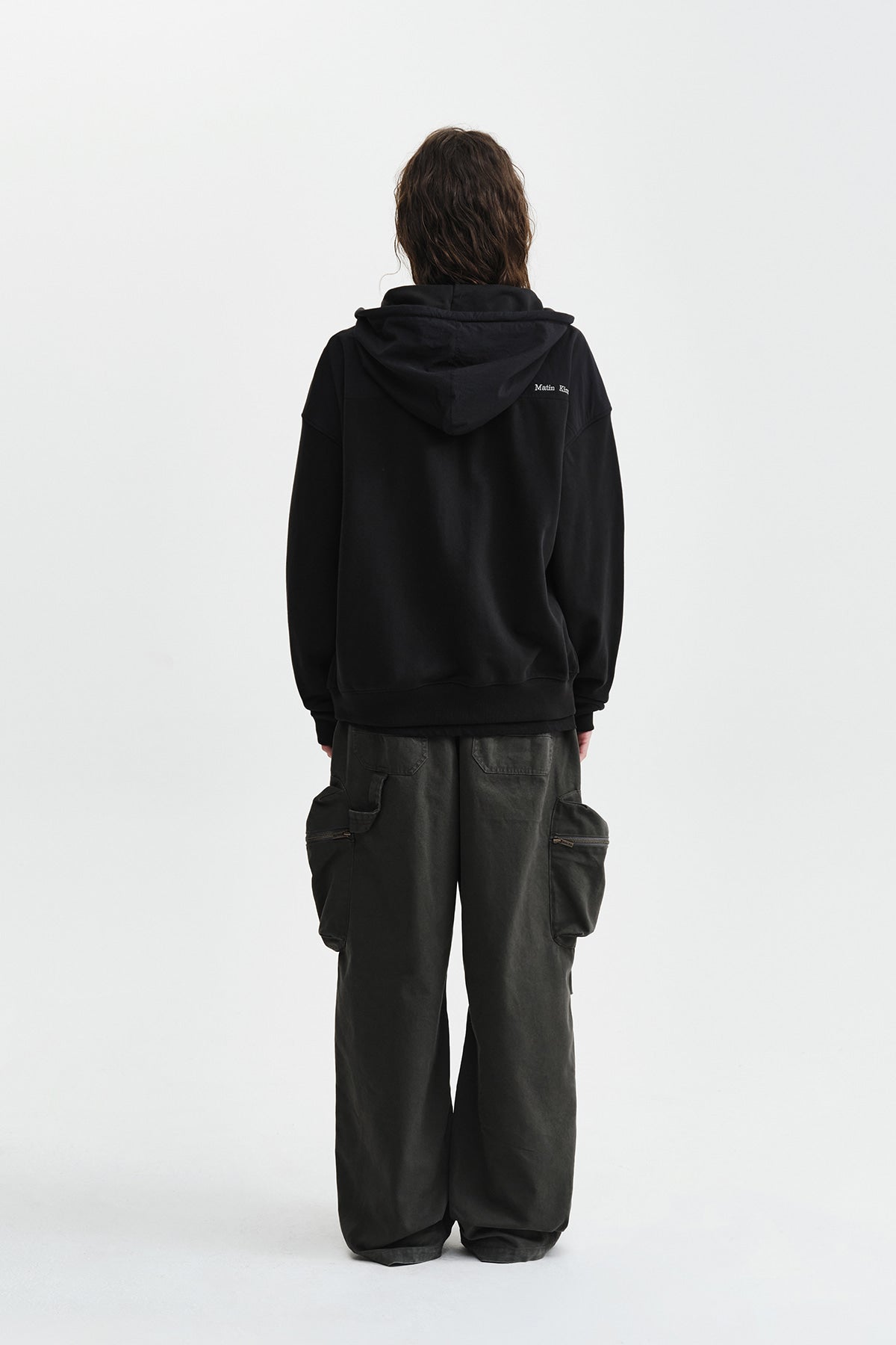 Matin Kim - Color Block Hoody Zip Up (Charcoal) product image 8 | TRAB K-Fashion Australia