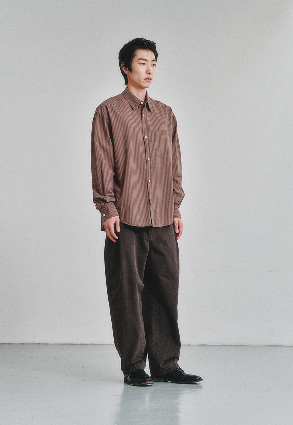 Art if acts - Cotton Side Tuck Curved Trousers (Wood) product image 3 | TRAB K-Fashion Australia