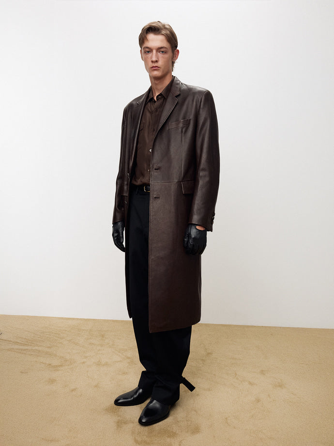 Tonywack - Naked Lamb Leather Single Coat (Brown) product image 1 | TRAB K-Fashion Australia