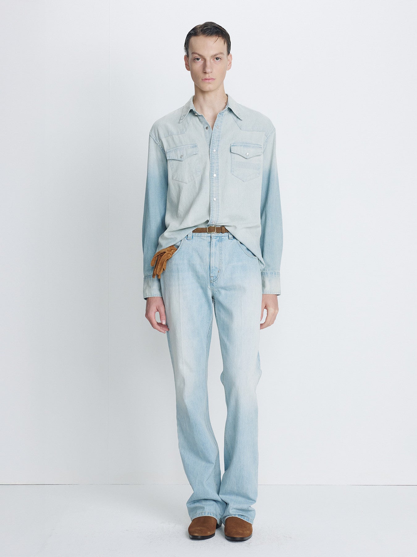 Tonywack - Flared-Leg Denim Jeans (Faded Light Blue) product image 3 | TRAB K-Fashion Australia