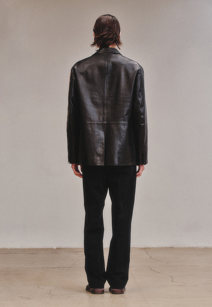 Art if acts - Vegetable Leather Cutting Blazer_Italy Lambskin (Black) product image 5 | TRAB K-Fashion Australia