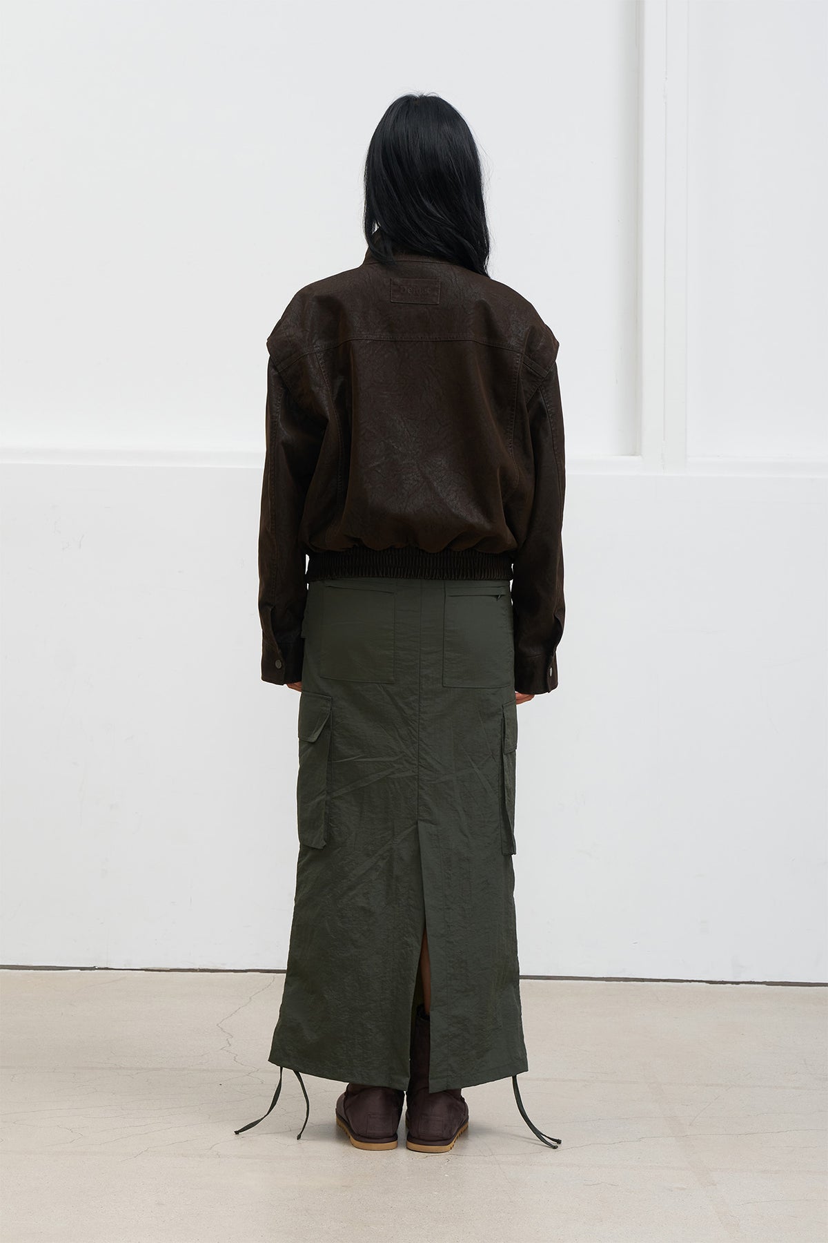 Deinet - Nylon Utility Cargo Skirt (Khaki) product image 3 | TRAB K-Fashion Australia