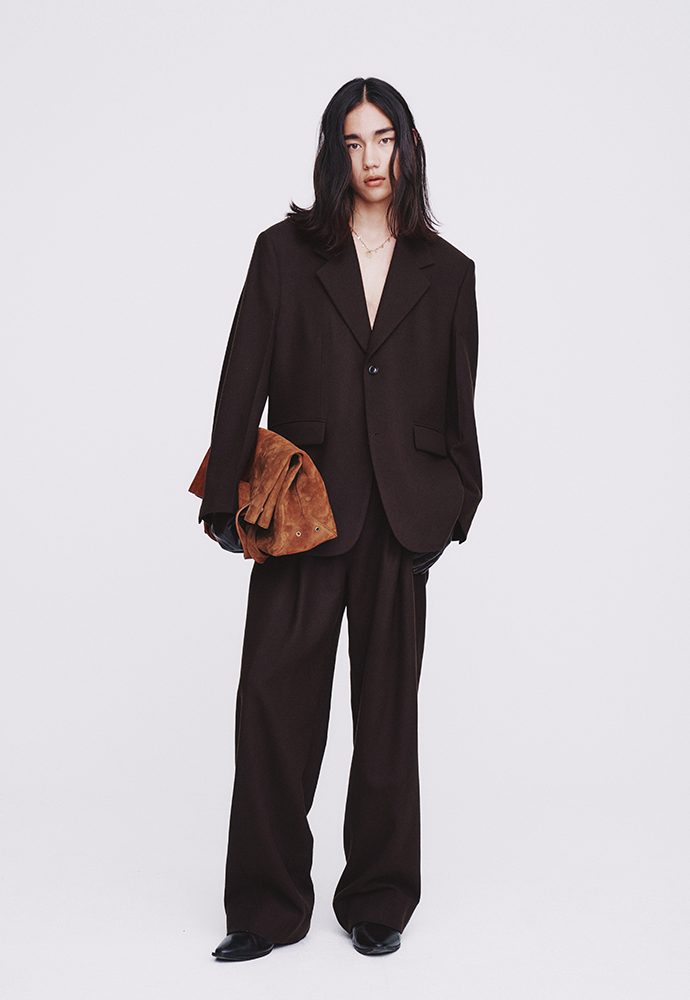Tonywack - Virgin Wool Oversized Pleated Trousers (Dark Brown) product image 1 | TRAB K-Fashion Australia