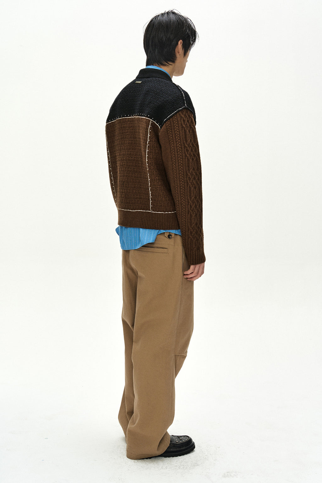 Andersson Bell - Camelon Trucker Cardigan (Brown/Navy) product image 4 | TRAB K-Fashion Australia