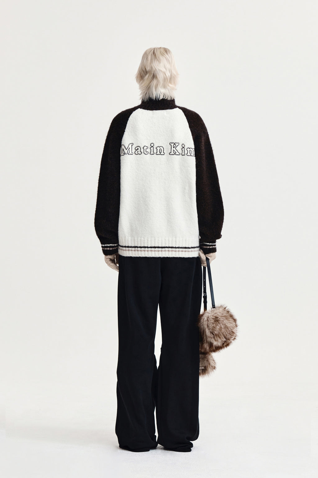 Matin Kim - High Neck Raglan Knit Zip Up (Dark Brown) product image 8 | TRAB K-Fashion Australia