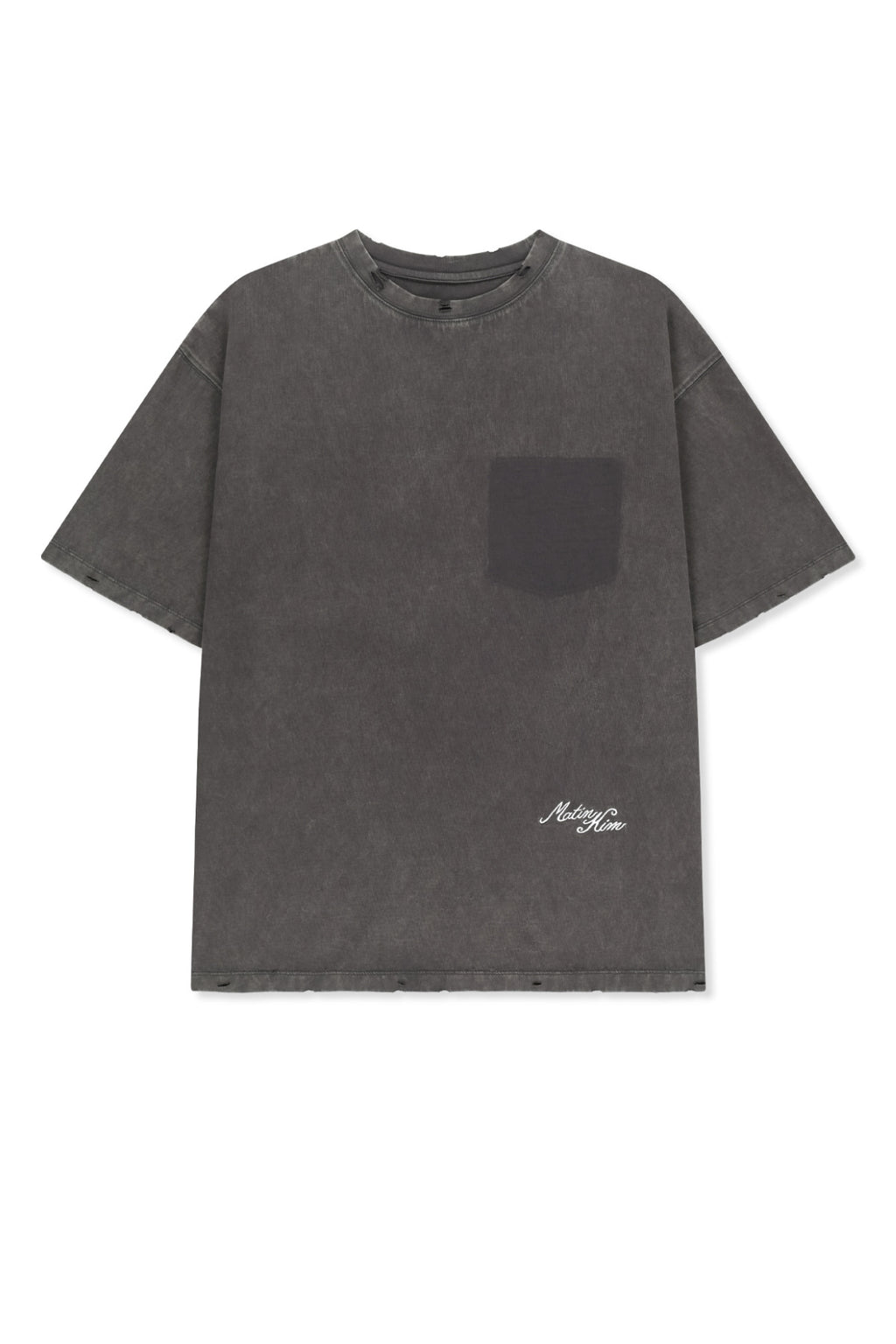Matin Kim - Vintage Washed Calligraphy Back Logo Top (Charcoal) product image 1 | TRAB K-Fashion Australia