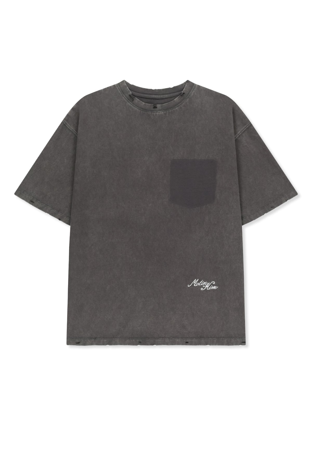 Matin Kim - Vintage Washed Calligraphy Back Logo Top (Charcoal) product image 1 | TRAB K-Fashion Australia