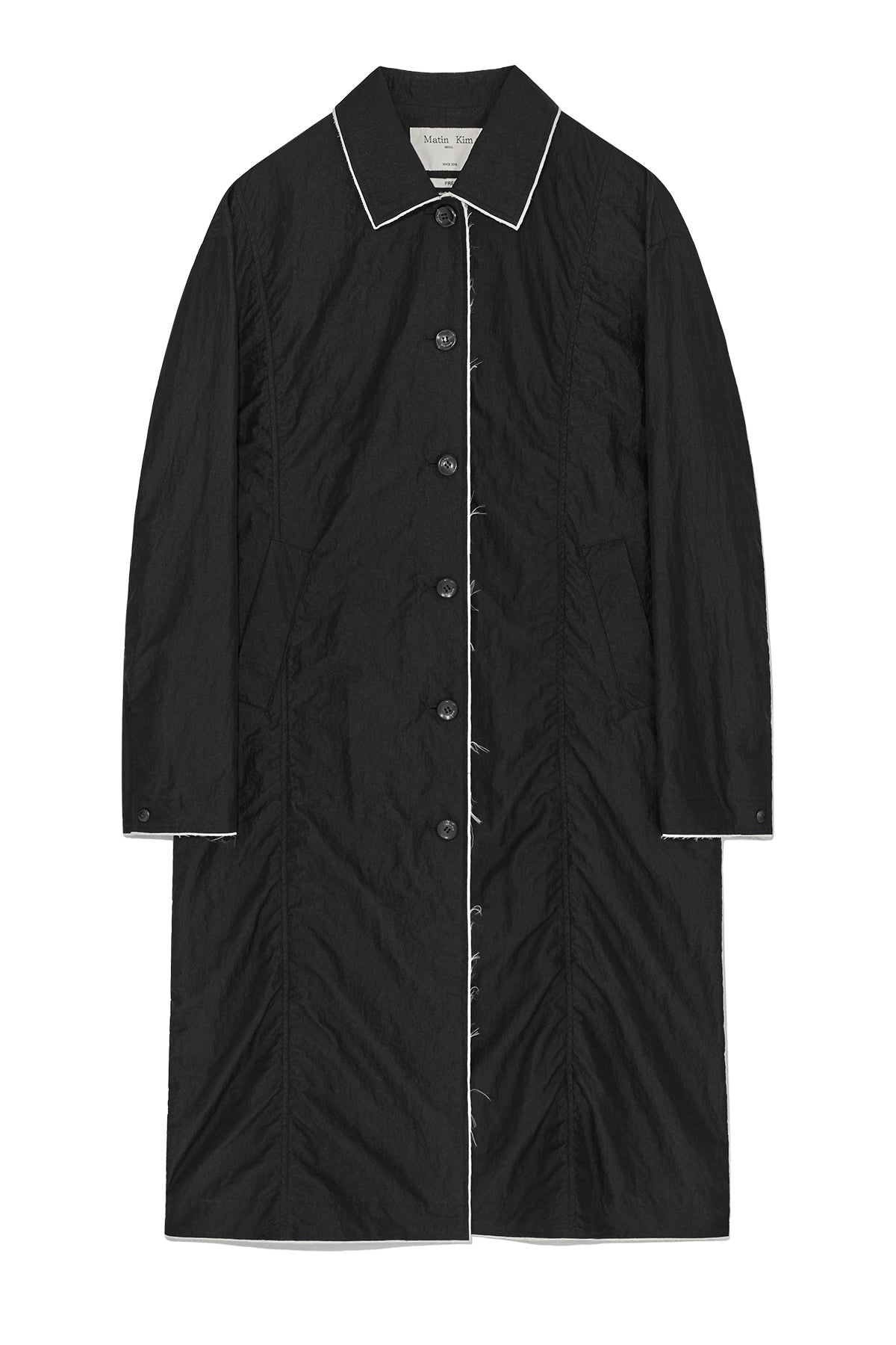 Matin Kim - Back Logo Point Nylon Long Coat (White) product image 15 | TRAB K-Fashion Australia