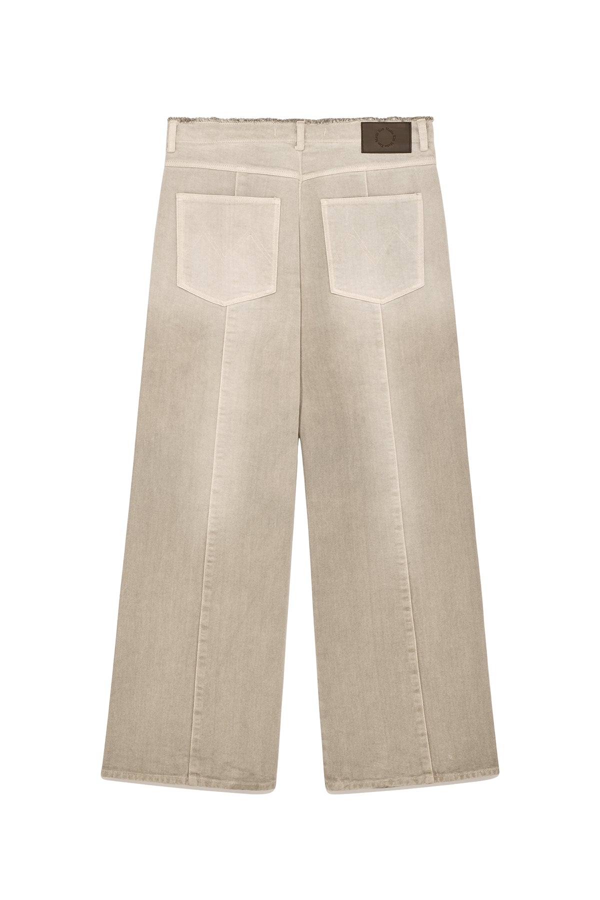 Matin Kim - Back Pintuck Waistless Denim Pants (Light Beige) product image 2 | TRAB K-Fashion Australia