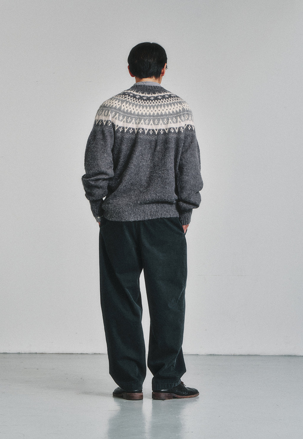Art if acts - Fair Isle Mohair Cardigan (Grey) product image 3 | TRAB K-Fashion Australia