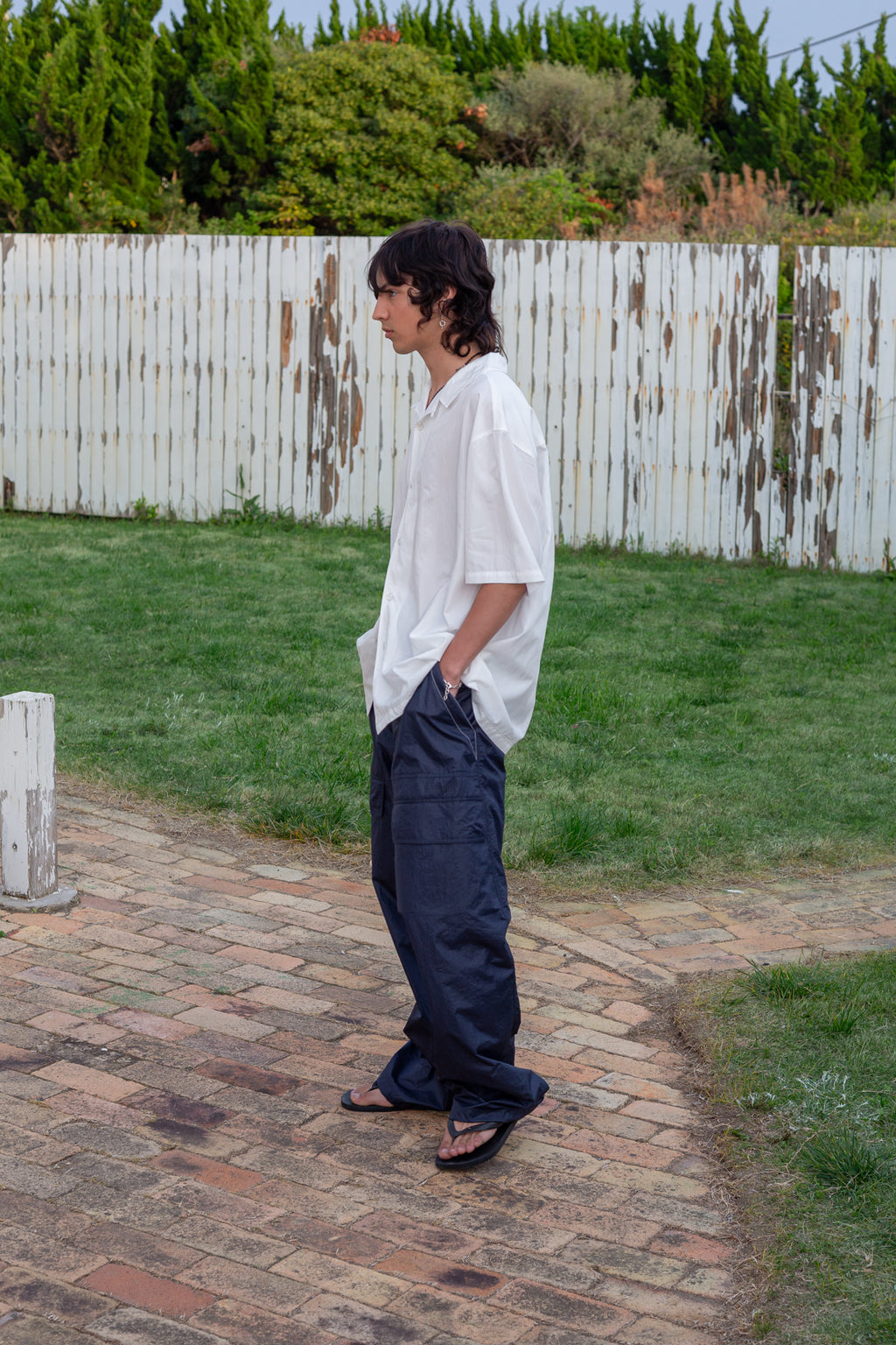 Matin Kim - Stitch Point Nylon Pants (Navy) product image 9 | TRAB K-Fashion Australia