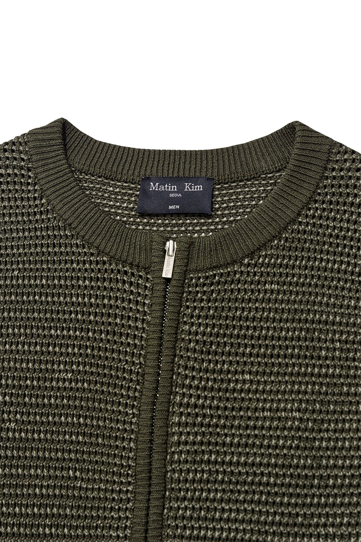Matin Kim - Two Tone Mesh Knit Vest (Khaki) product image 3 | TRAB K-Fashion Australia