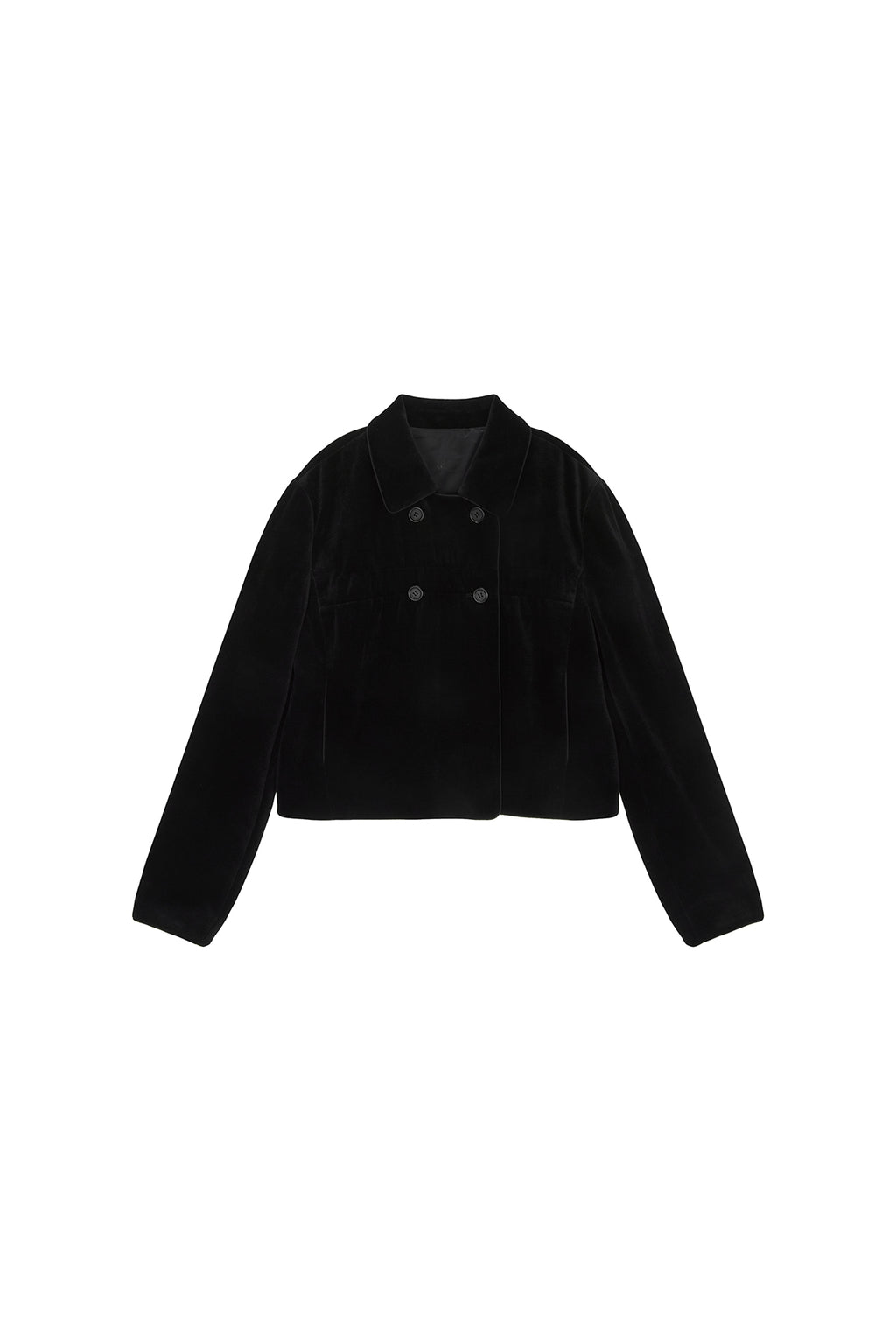 Matin Kim - Velvet Double Crop Jacket (Black) product image 1 | TRAB K-Fashion Australia