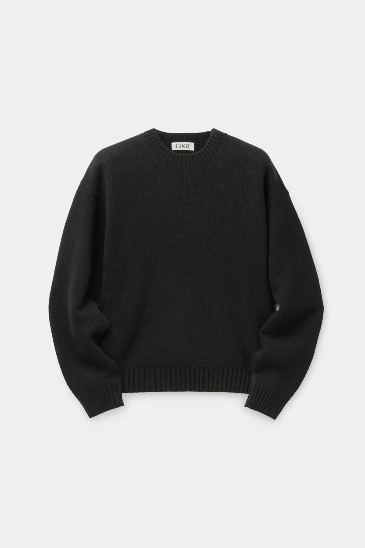 Coor - Wool Cropped Crewneck Sweater (Black) product image 1 | TRAB K-Fashion Australia
